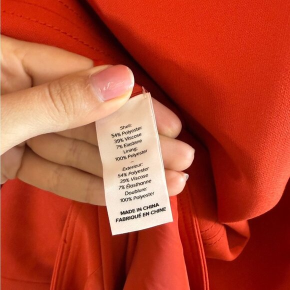 Cinq a Sept Red Slit Scoopneck Maxi Dress Gown Formal Gala Black Tie Evening - Picture 6 of 10